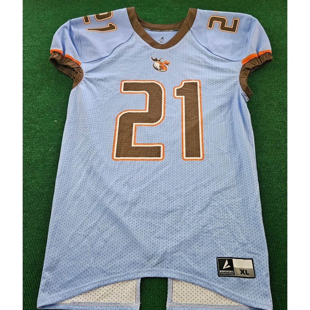 XL‎ Langford 21 Football Jersey BSN Sports Light Blue Brown Orange Number 21
